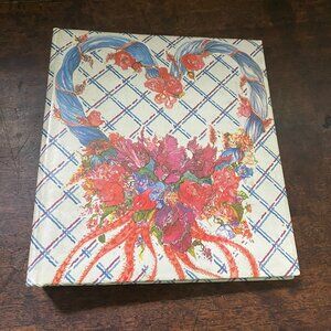 1980s Address Book Hearts and Flowers vintage 6-ring notebook with unused pages